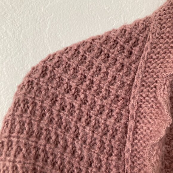 Anthropologie Moth Rocia Mauve Crochet Knit Open Cardigan Cottagecore Wool Small - Picture 5 of 11